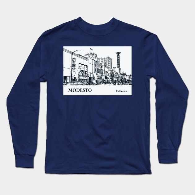 Modesto - California Long Sleeve T-Shirt by Lakeric